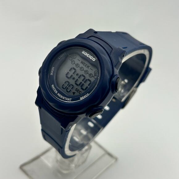 SOCICO Black Tone WR St. Steel 35mm Women’s Digital Watch Working New Battery - Picture 3 of 8